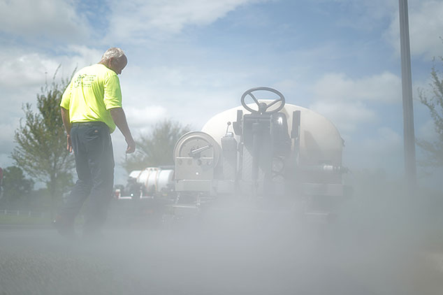 Bill Curtin Walks Through Mist Cloud